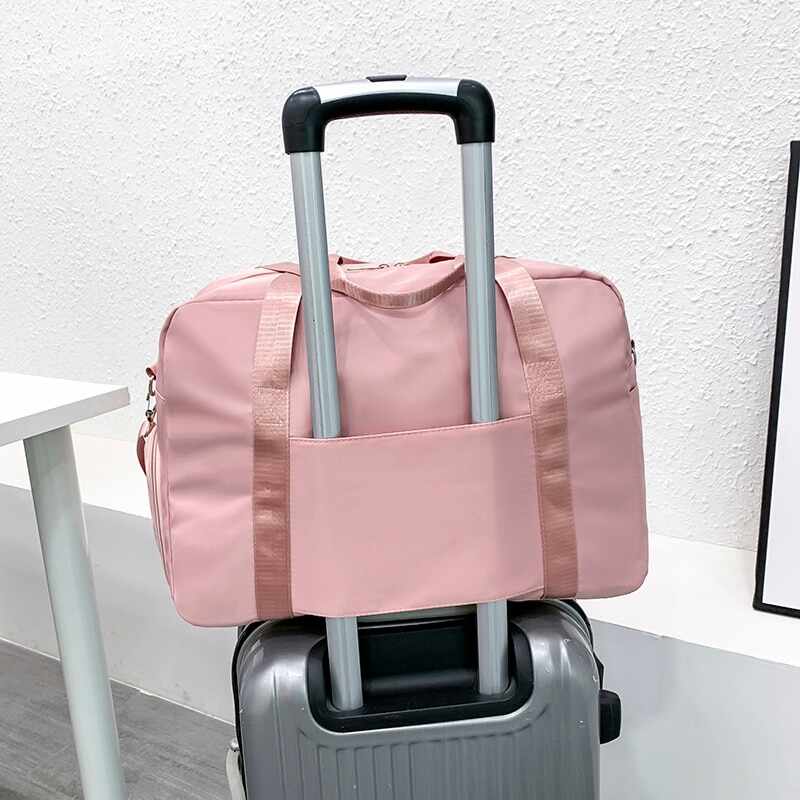 High fashion large capacity leather strip unisex Duffle Bag with side shoe compartment -ZBP1200 - Image 8