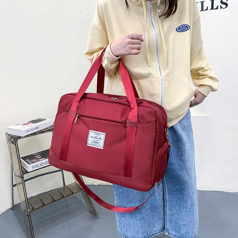 High fashion large capacity leather strip unisex Duffle Bag with side shoe compartment -ZBP1200 - Image 11