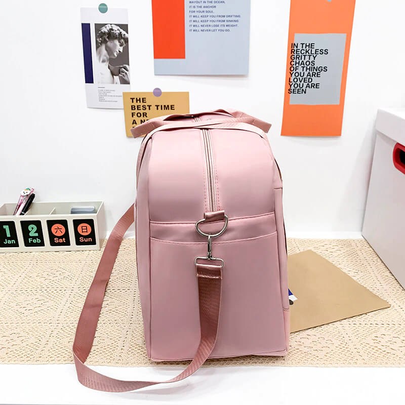 High fashion large capacity leather strip unisex Duffle Bag with side shoe compartment -ZBP1200 - Image 7