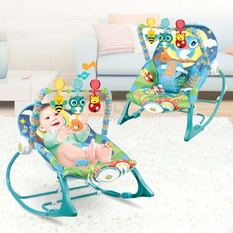 5-in-1 Baby Rocker + Seat with toy bar, music player & calming vibrations - (infant-to-toddler 0-18kgs)- ZBK1003 - Image 4