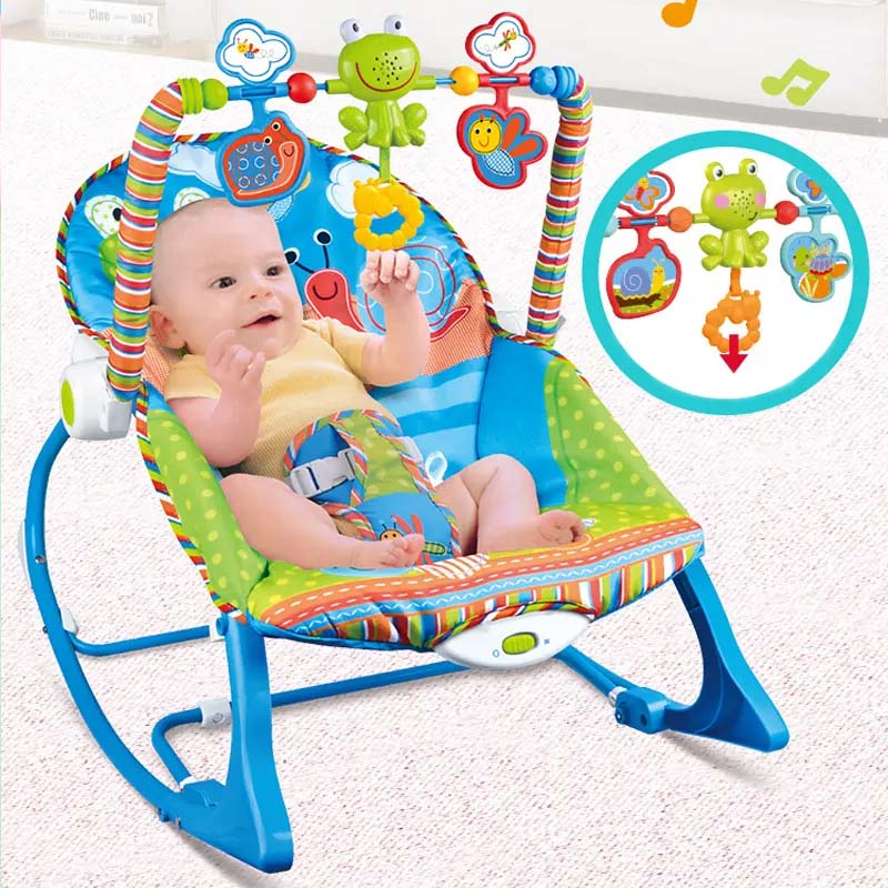 5-in-1 Baby Rocker + Seat with toy bar, music player & calming vibrations - (infant-to-toddler 0-18kgs)- ZBK1003 - Image 3