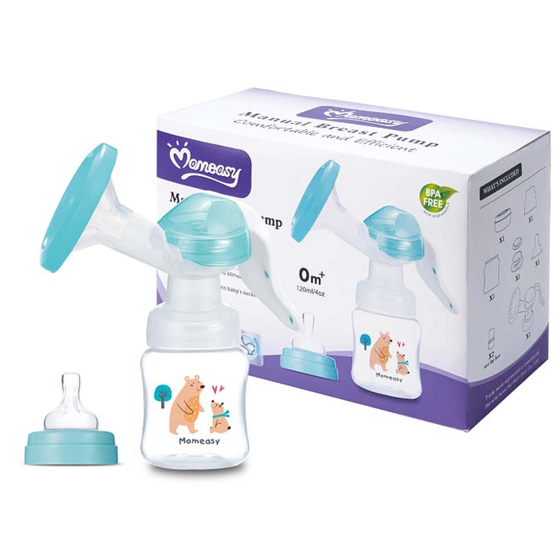 2-in-1 Super Comfortable Manual Massage Breast Pump with a Feeding Bottle - ZBK1016