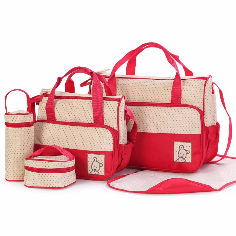5-in-1 Cute-design Multifunctional Large Capacity Portable Diaper Bag with Changing Pad - ZBK1010 - Image 4