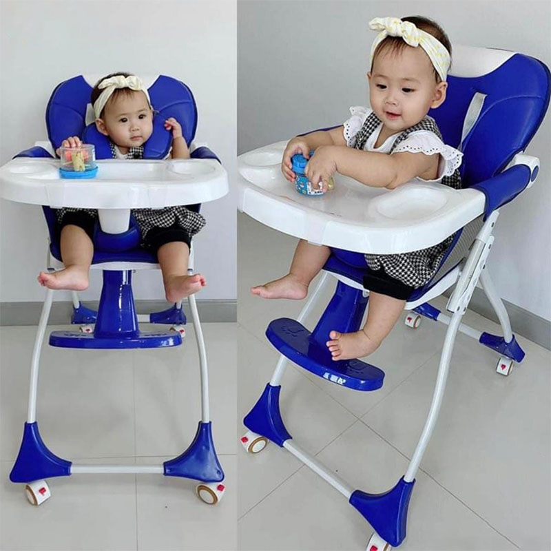 2 in1 Adjustable Durable Easy to Clean Multifunctional Baby Feeding Chair with Feeding Table and Spinner Wheels- ZBK1034
