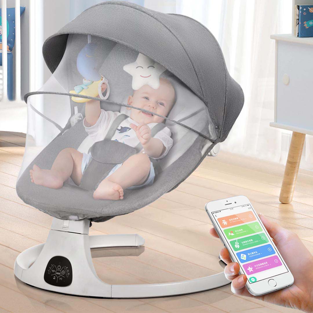 3in1 NEW ARRIVAL Adjustable Well-cushioned Remote-controlled Electric Baby Swing With Feeding table, Soothing Melodies, Toys & Mosquito Net- ZBK1038 - Image 3