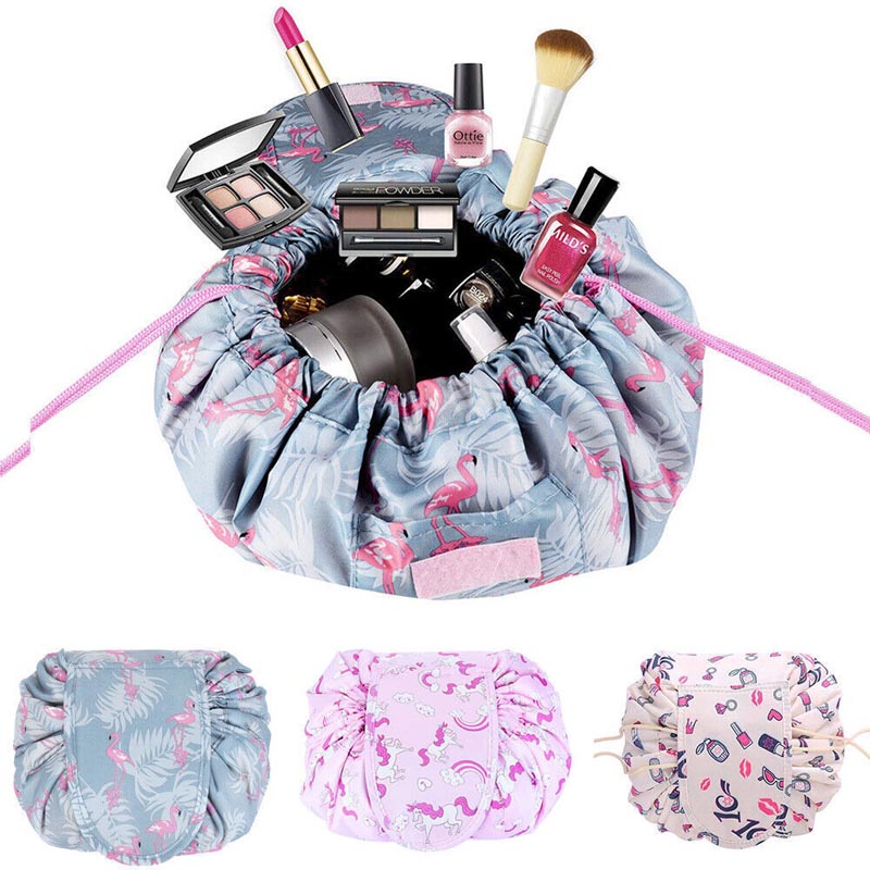 Waterproof foldable Chic design large capacity ladies makeup toiletries cosmetics drawstring pouch bag- ZSO1065 - Image 6